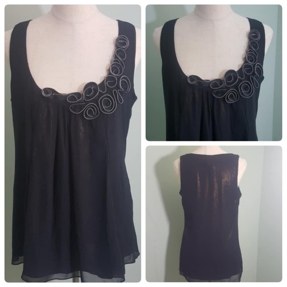 Daytrip Tops - DayTrip Black Rose Babydoll Tank Medium